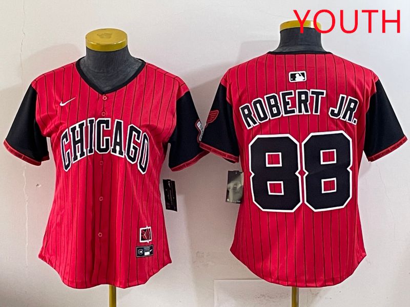 Youth 2025 Chicago White Sox #88 Robert jr Red Joint Name Nike MLB Jersey style 31->youth mlb jersey->Youth Jersey